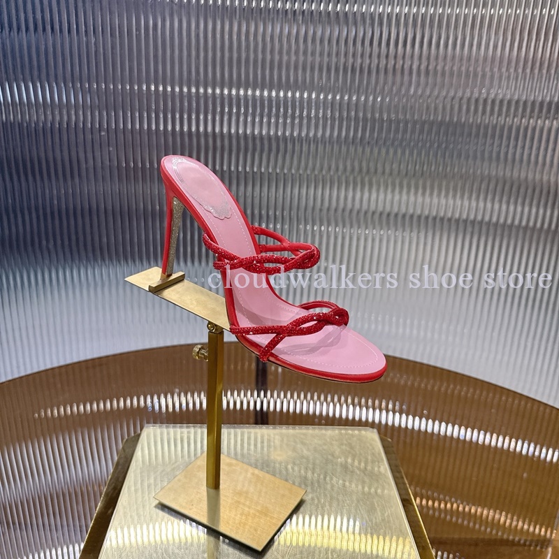 Crossfit Event - Multicolor Rhinestone Cross Strap Peep Toe