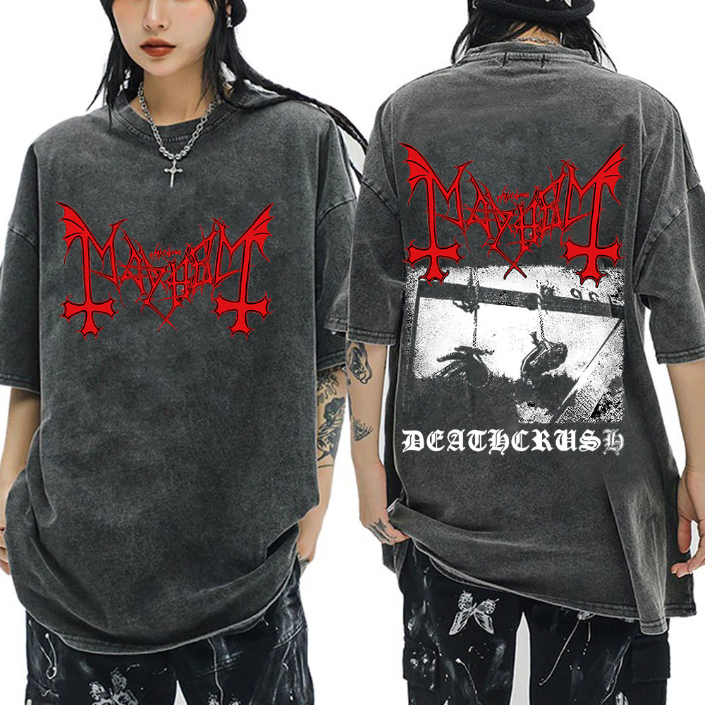 Crossfit Mayhem - Darkthrone Mayhem Vintage Washed T-shirts Black