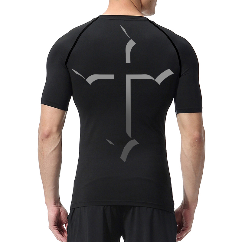Cross Print Compression Shirt  - Crossfit Gym ulasan dan harga