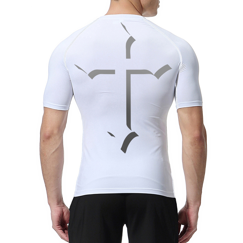 Cross Print Compression Shirt  - Crossfit Gym ulasan dan harga