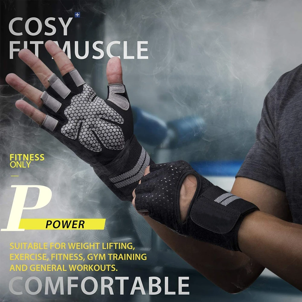 1Pair Half Finger Gym Fitness  - Wrist Wrap Support ulasan dan harga