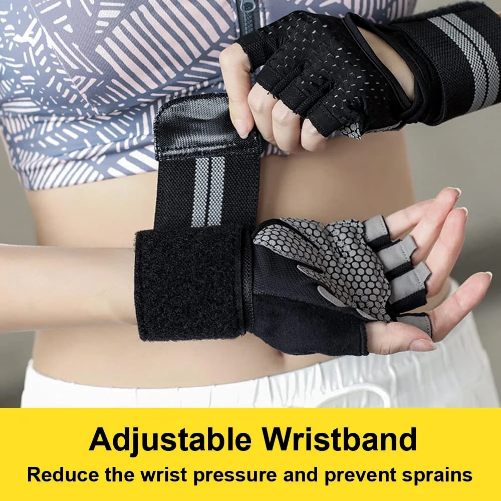 1Pair Half Finger Gym Fitness  - Wrist Wrap Support ulasan dan harga