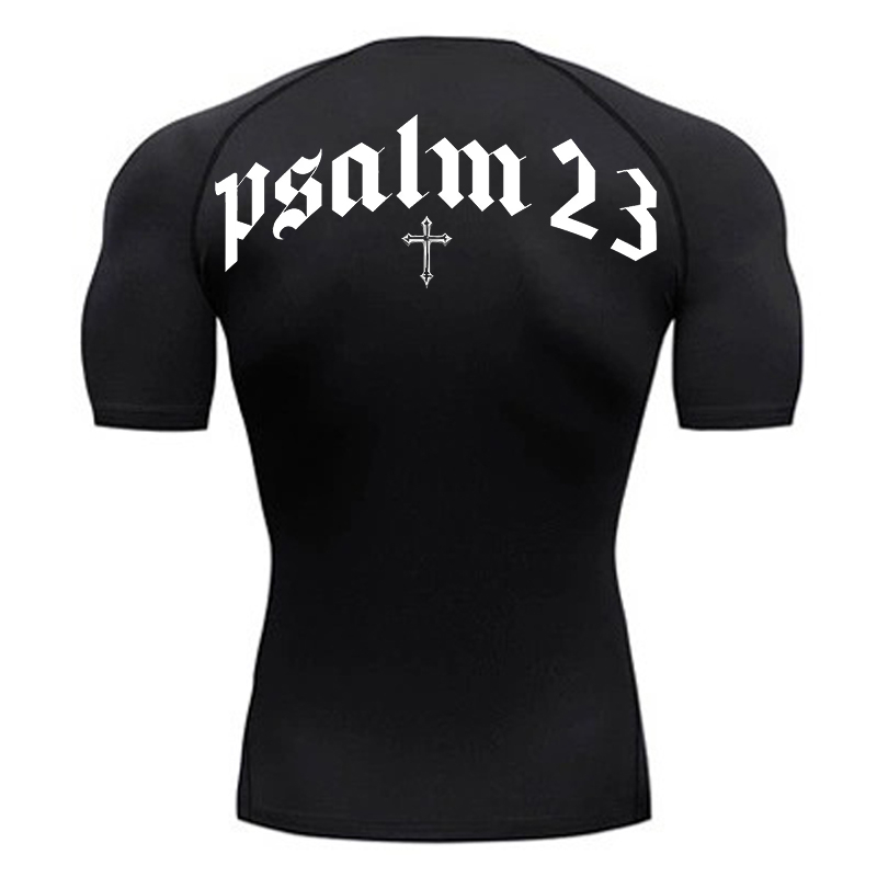Psalm 23 Cross Print Compressi - Crossfit Gym ulasan dan harga